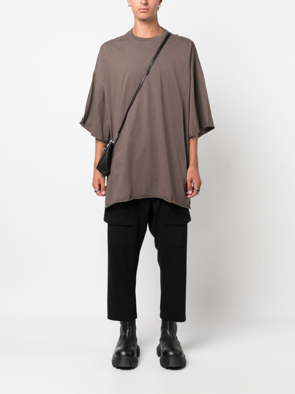 round-neck unfinished cotton T-shirt - 2