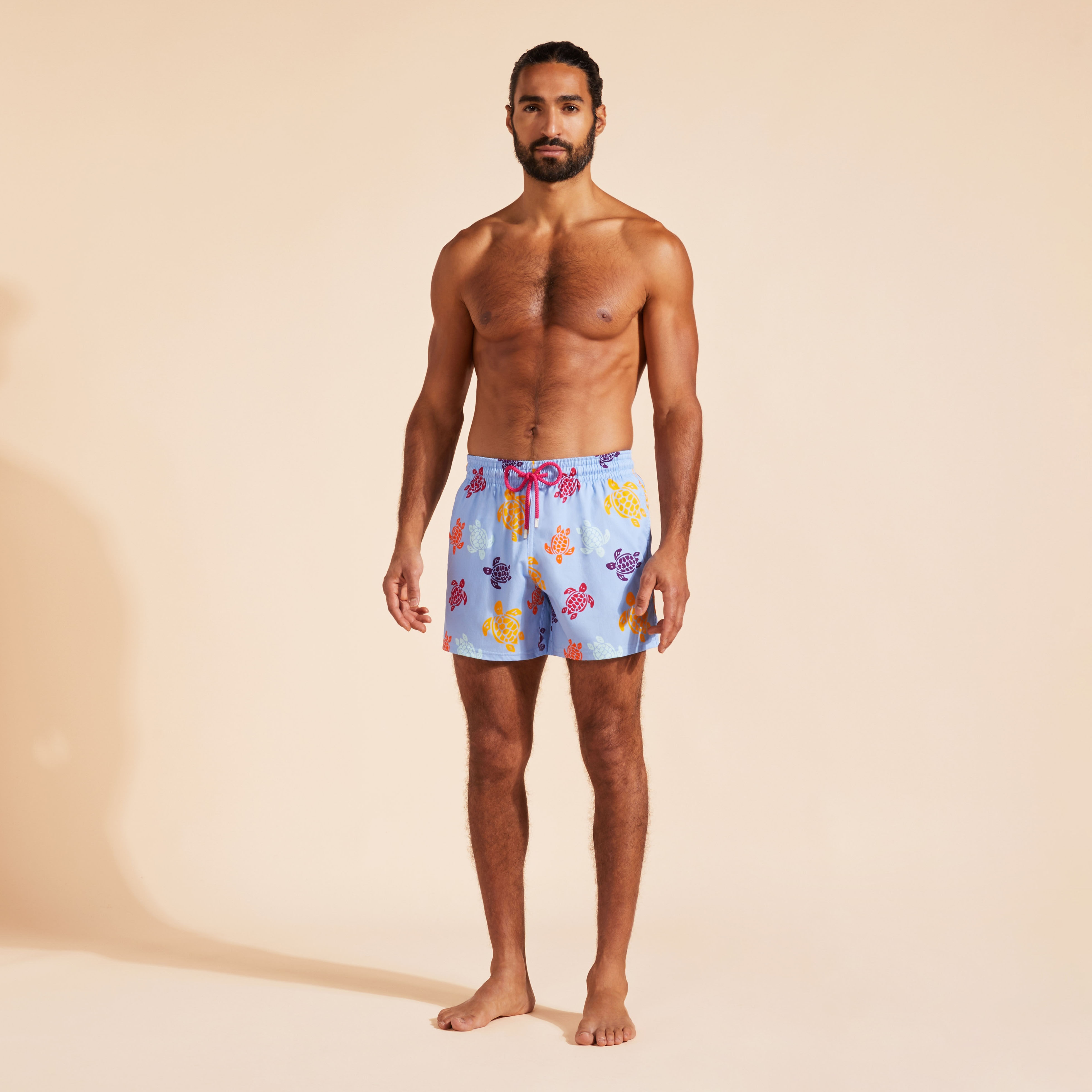 Men Stretch Swim Trunks Tortues Multicolores - 3