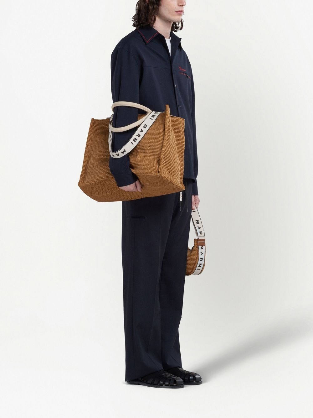 straight-leg wool trousers - 2