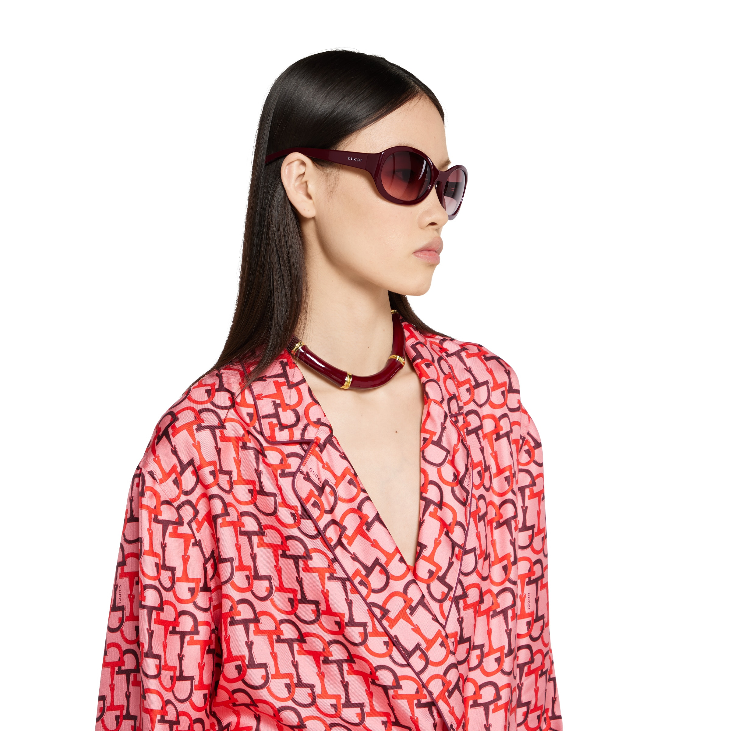 Printed silk shirt with self-tie - 5