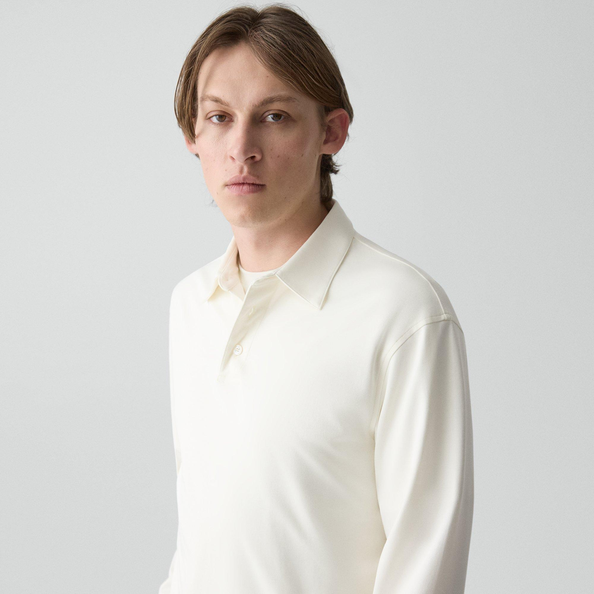 Relaxed Long-Sleeve Polo Shirt in Cotton Jersey - 5