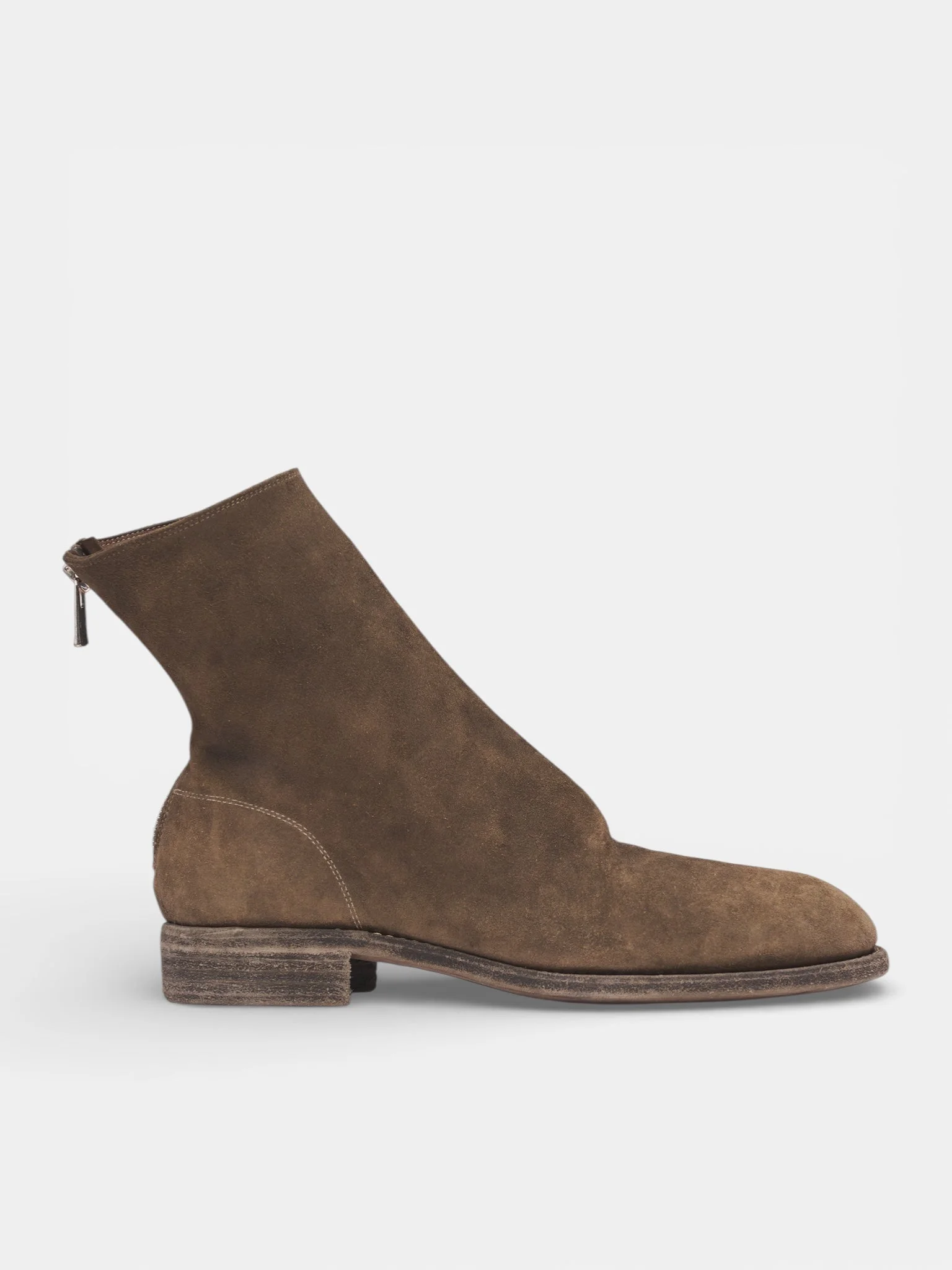 Reverse Leather Back Zip Boots - 1