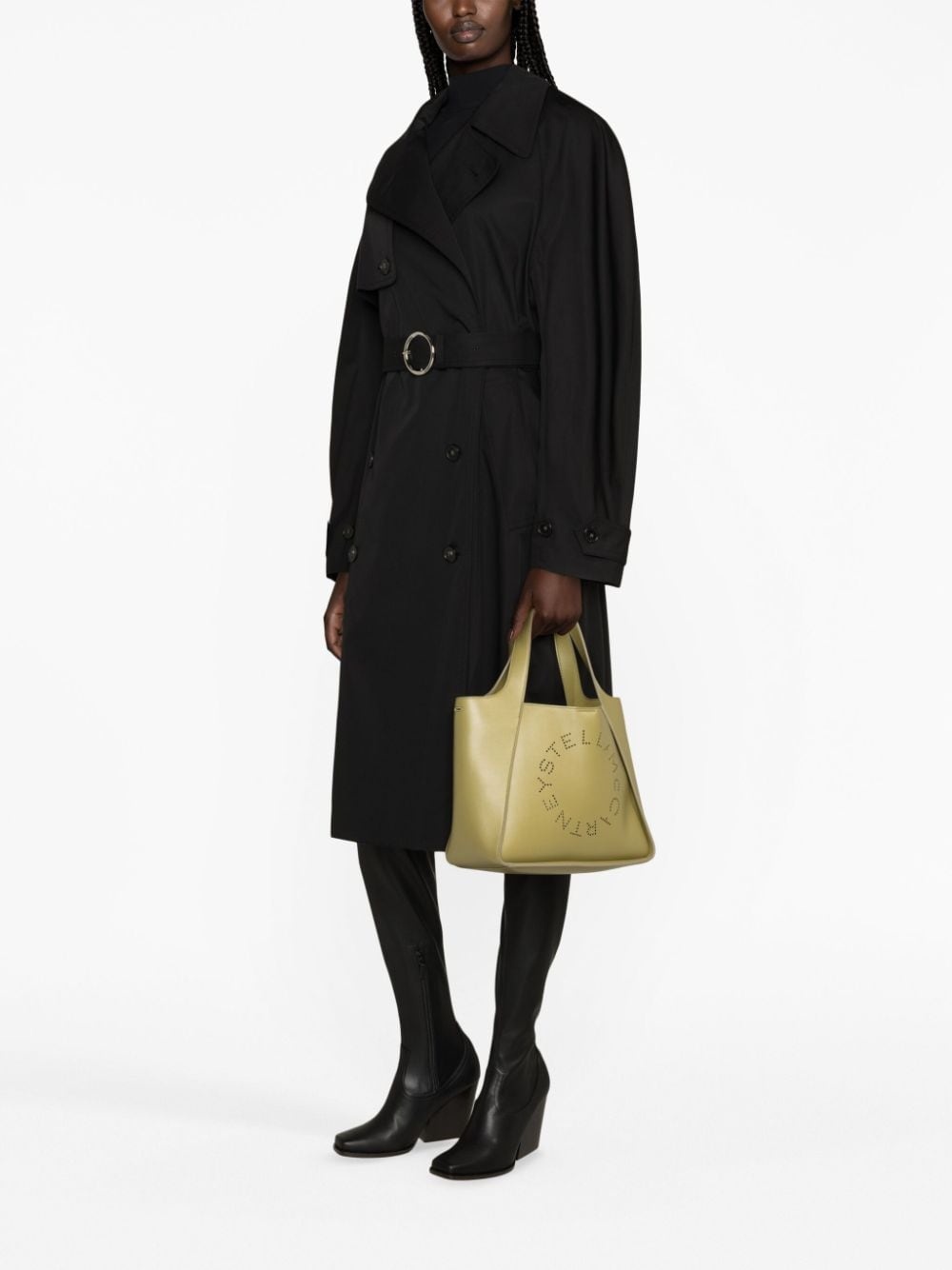 double-breasted belted trench coat - 3
