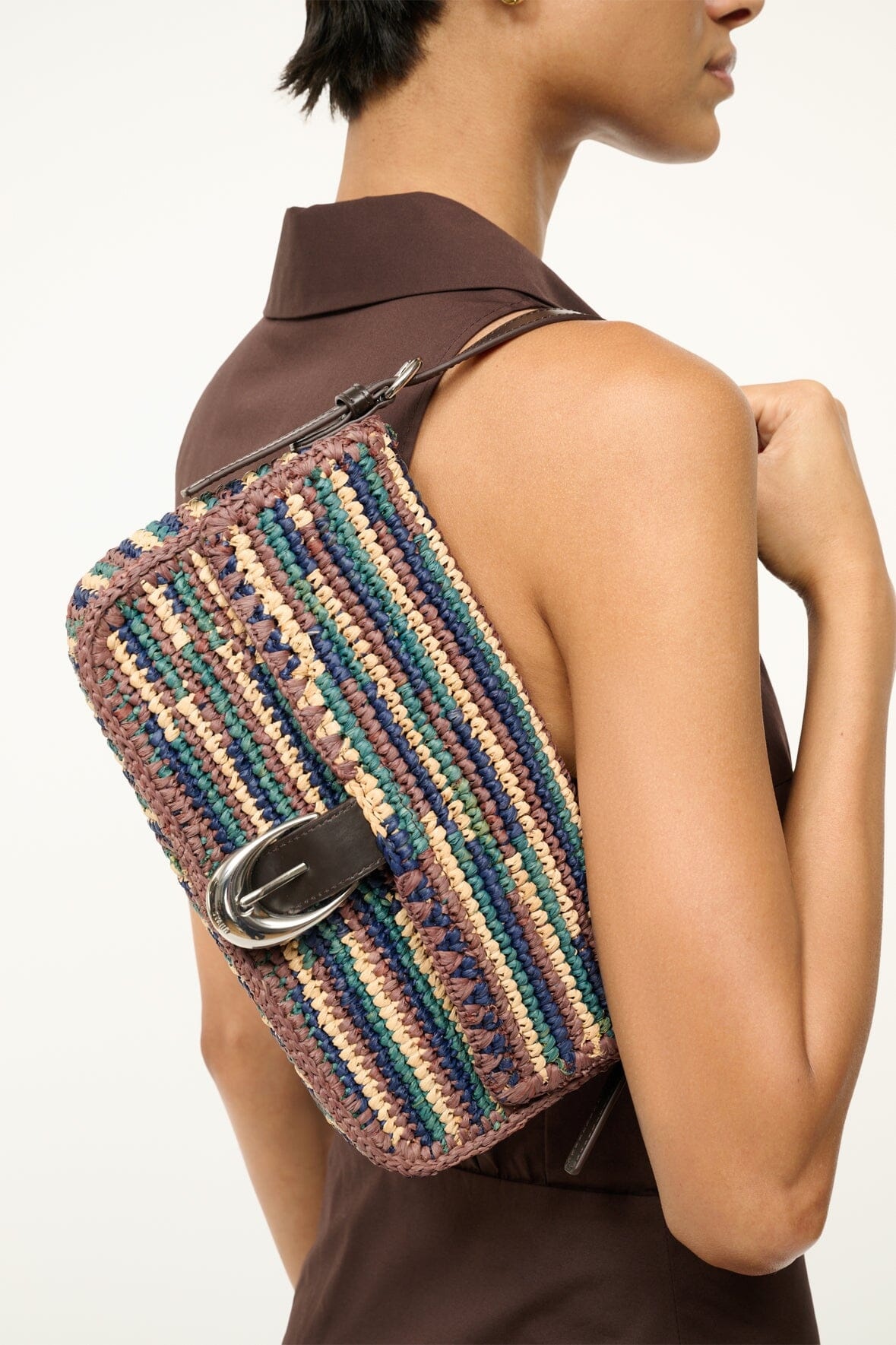 STAUD HARLOW RAFFIA BAG MIXED RAFFIA - 4
