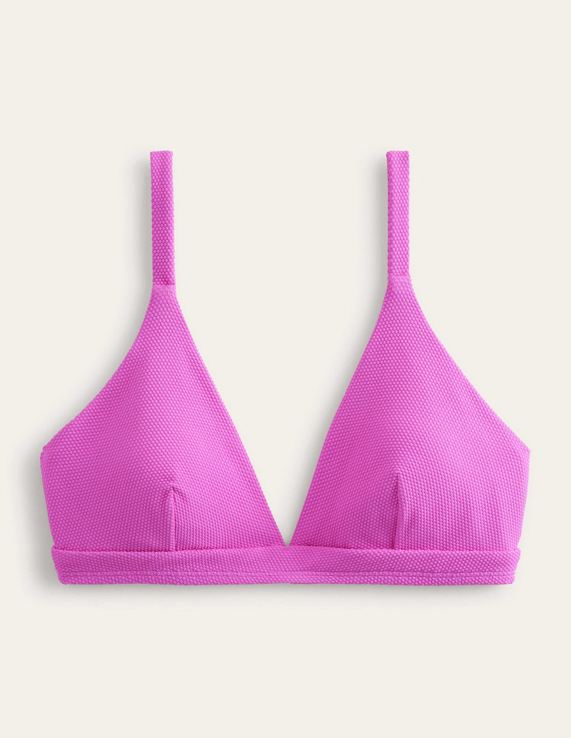 Arezzo V-neck Bikini Top-Amazing Pink Texture 9