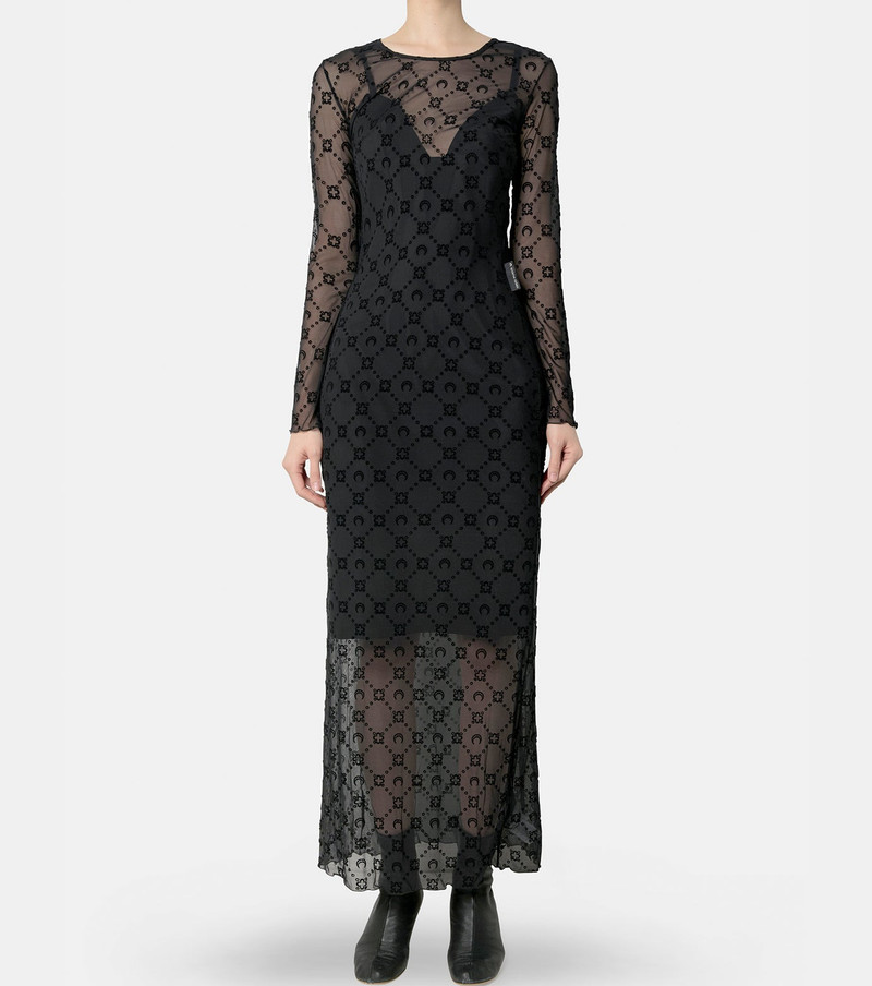 Marine Serre Moonogram Mesh Flock Long Dress outlook