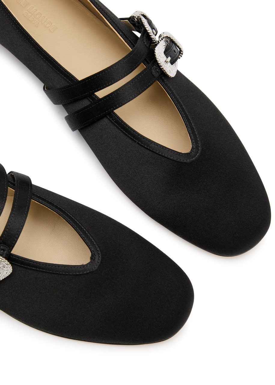LE Monde Beryl Claudia Satin Ballet Flats - 3
