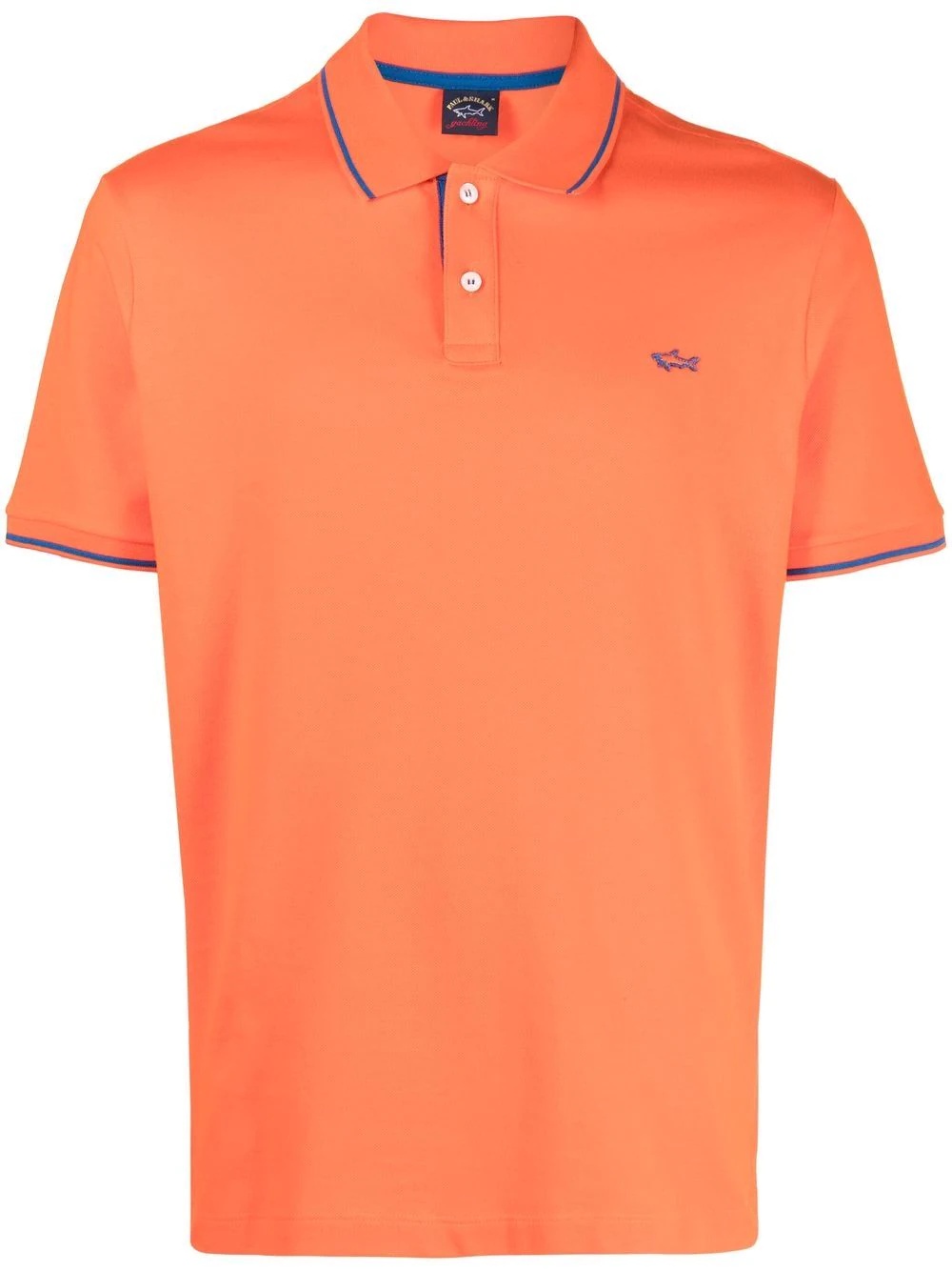 tipped cotton polo shirt - 1