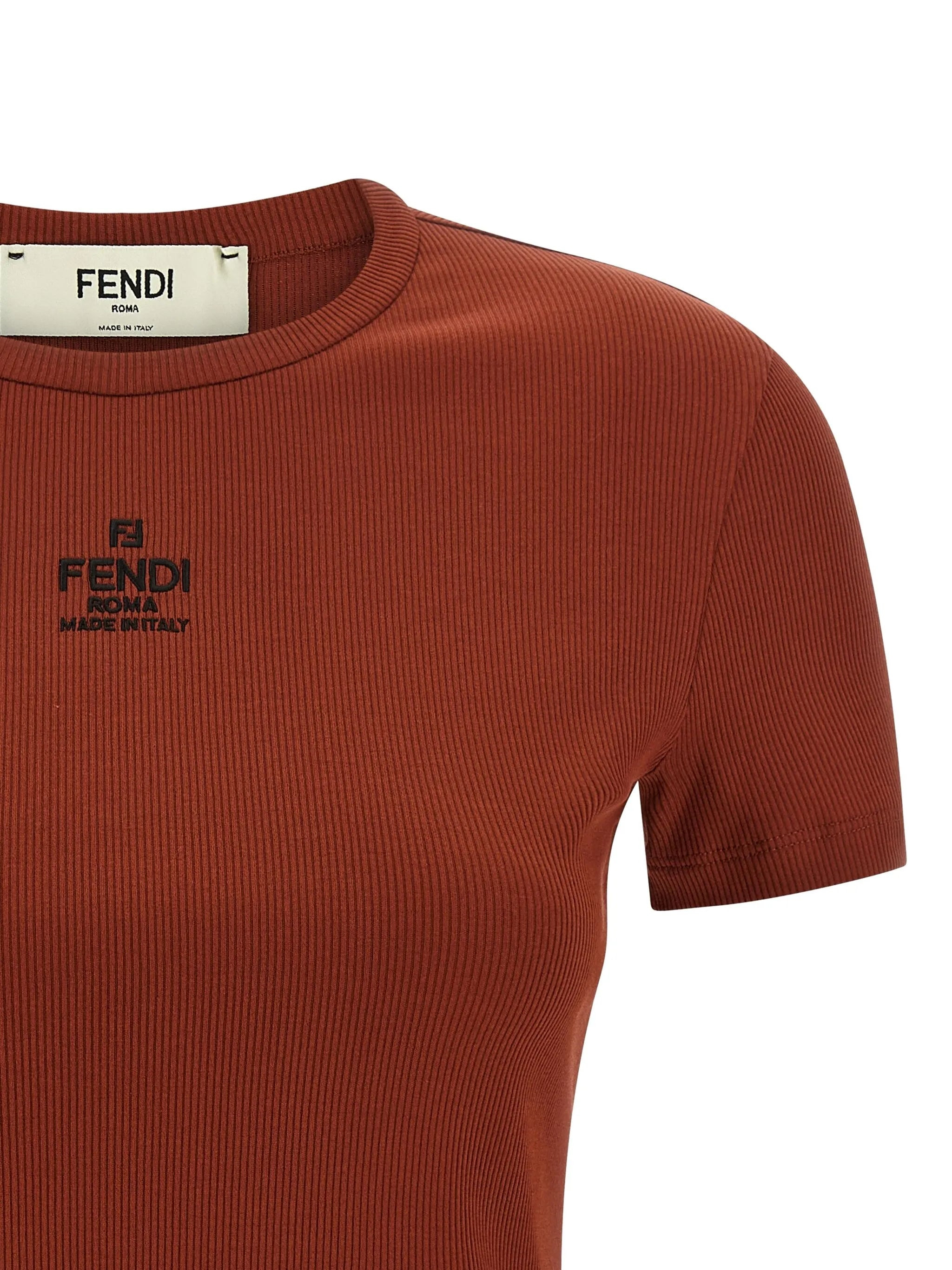 Fendi Ribbed Logo Embroidery Top - 3