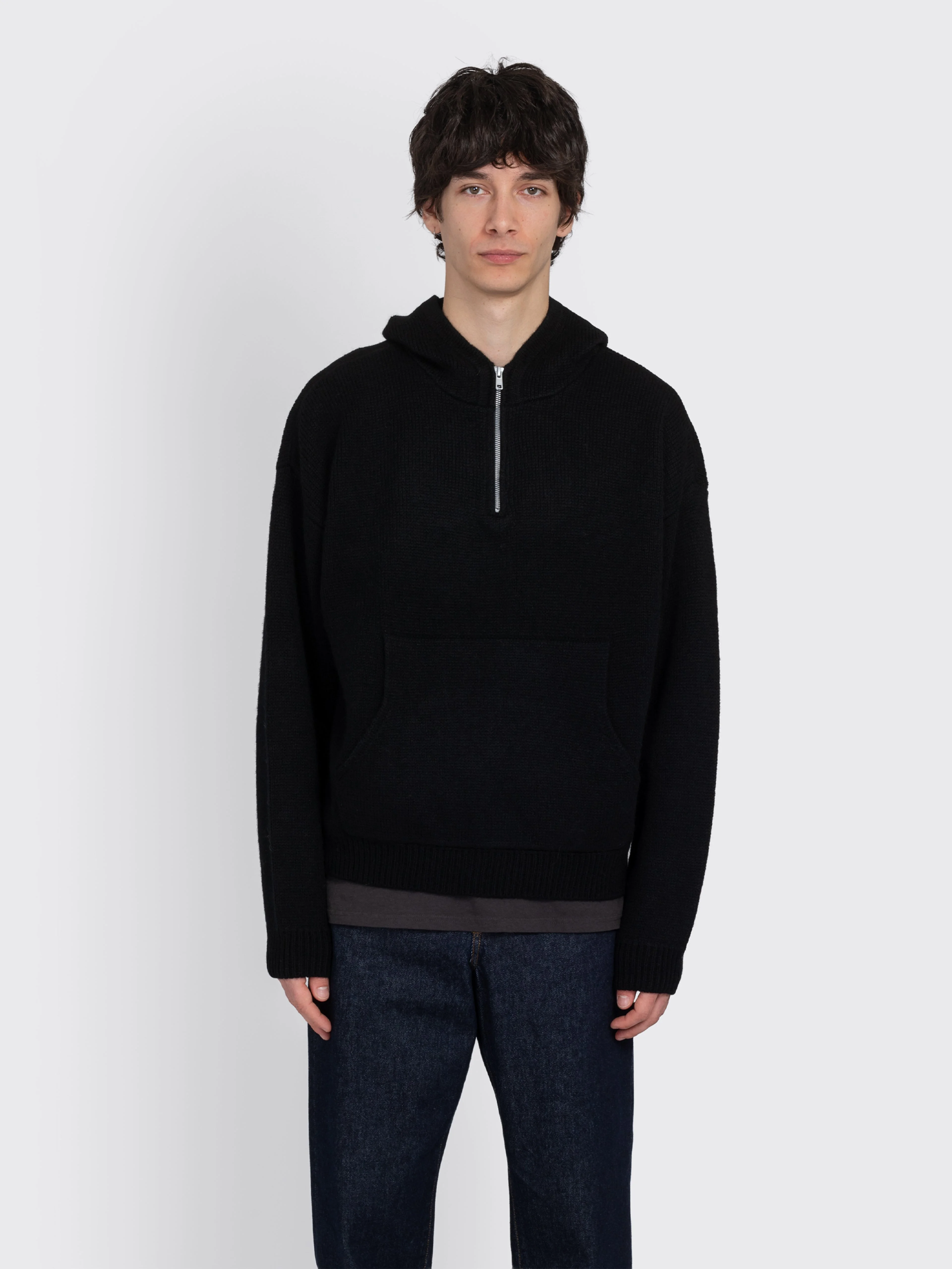 Quarter Zip Sweater Hood - 1