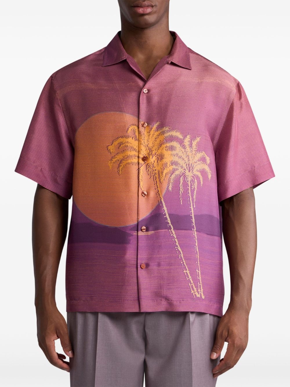 sunset-print shirt - 3