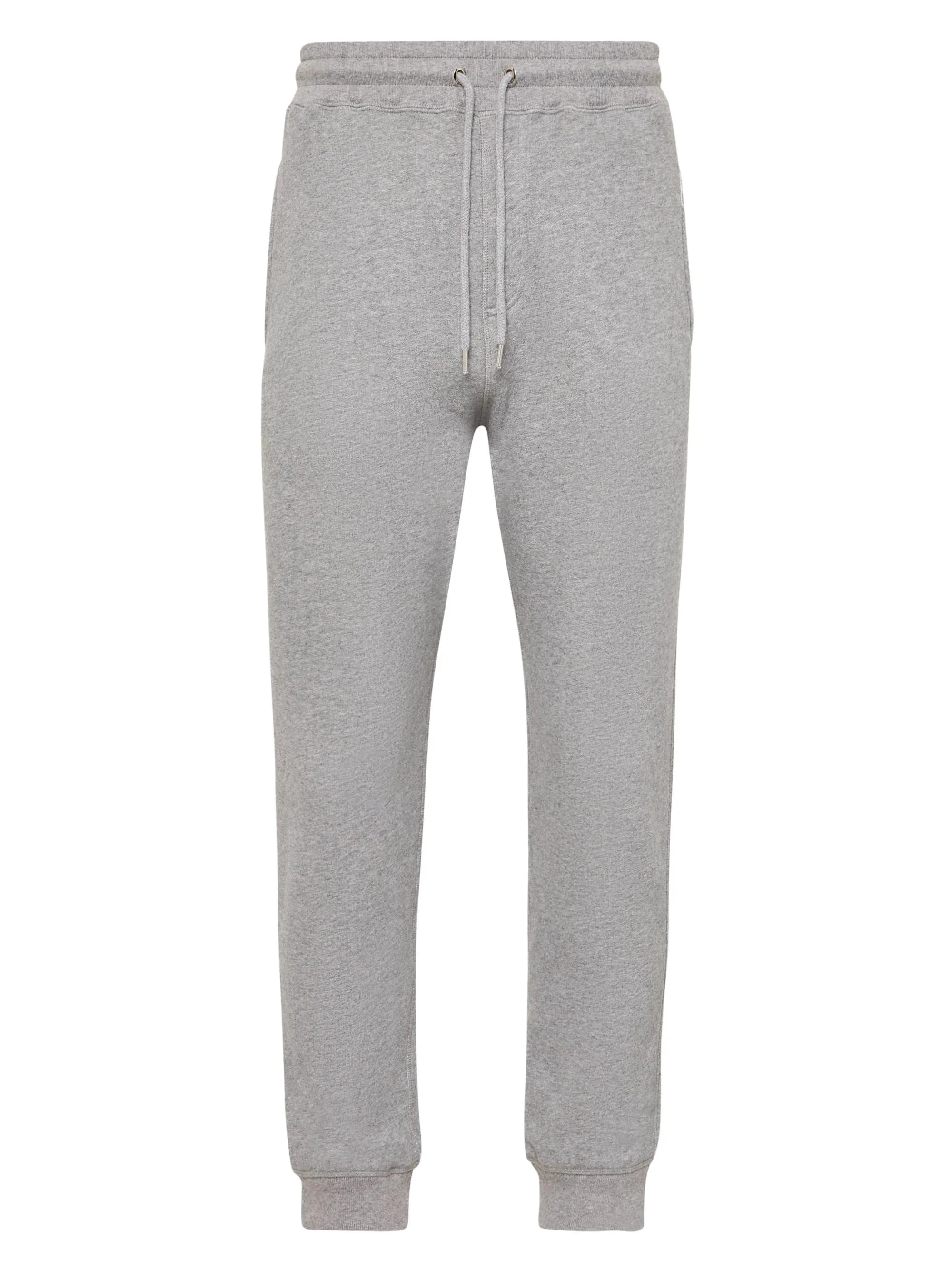 Men's Cuffed Cotton Sweatpants - Mid Grey Melange - 1