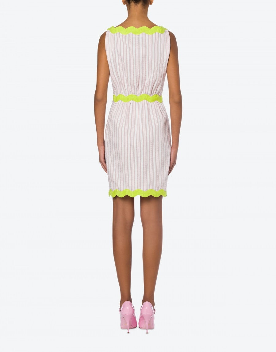 HEART BUTTONS JACQUARD STRIPED DRESS - 3