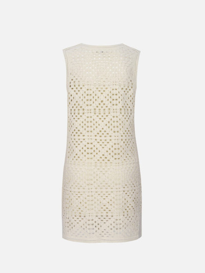 FRAME Crochet Tassel Popover Dress in Cream outlook