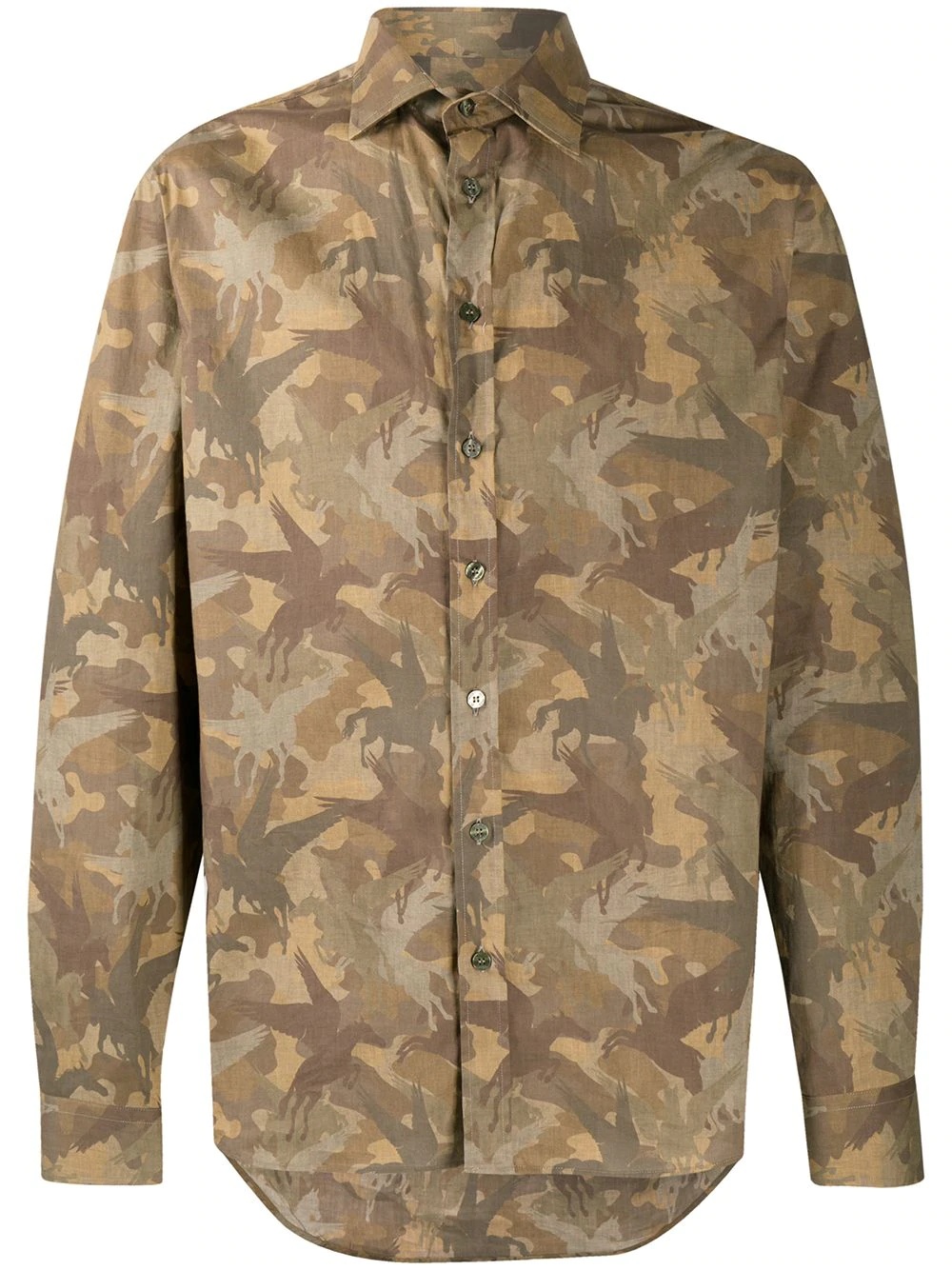 camouflage-print long-sleeved shirt  - 1