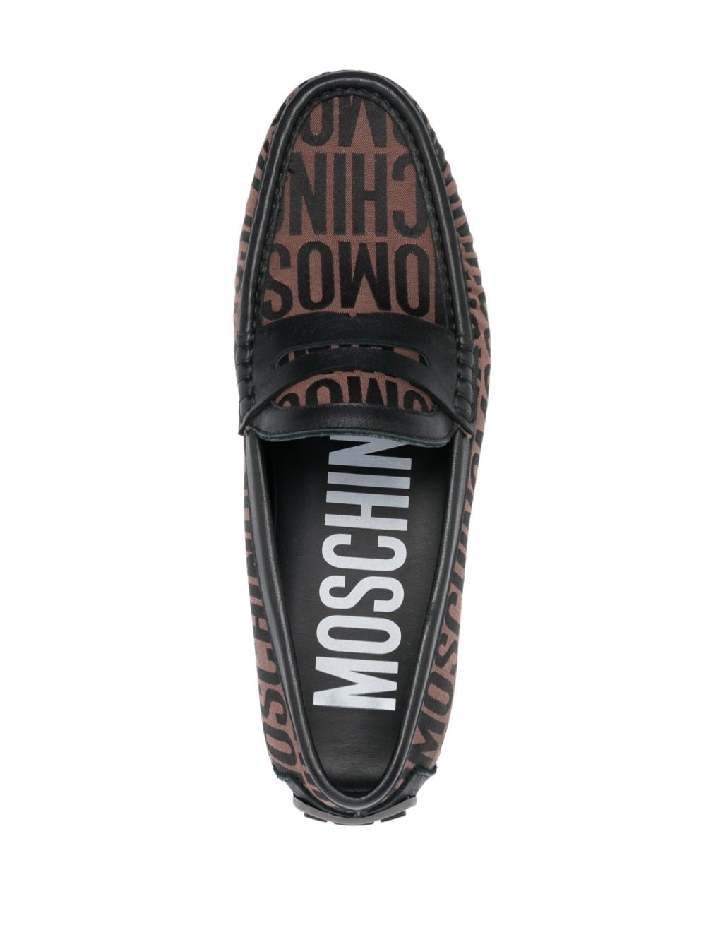 jacquard penny-slot leather loafers - 4