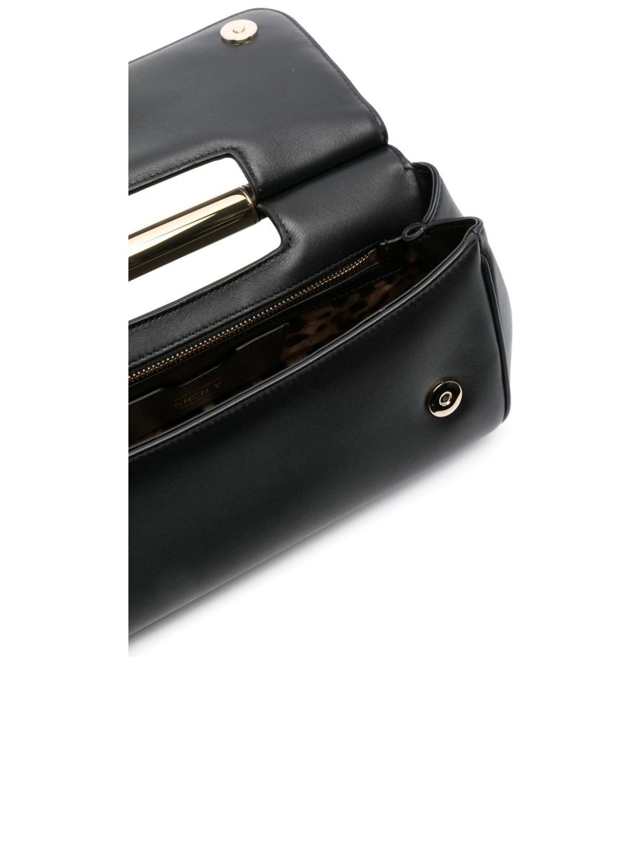 Grained Texture Logo Clutch With Cutout Handle - 3