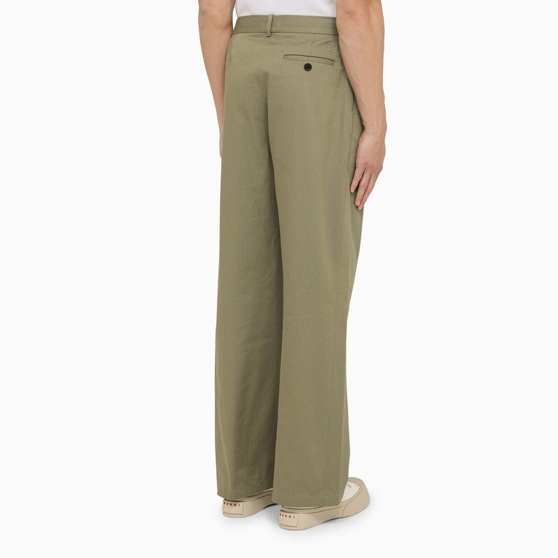 Loewe Military Green Pleated Trousers Men - 4