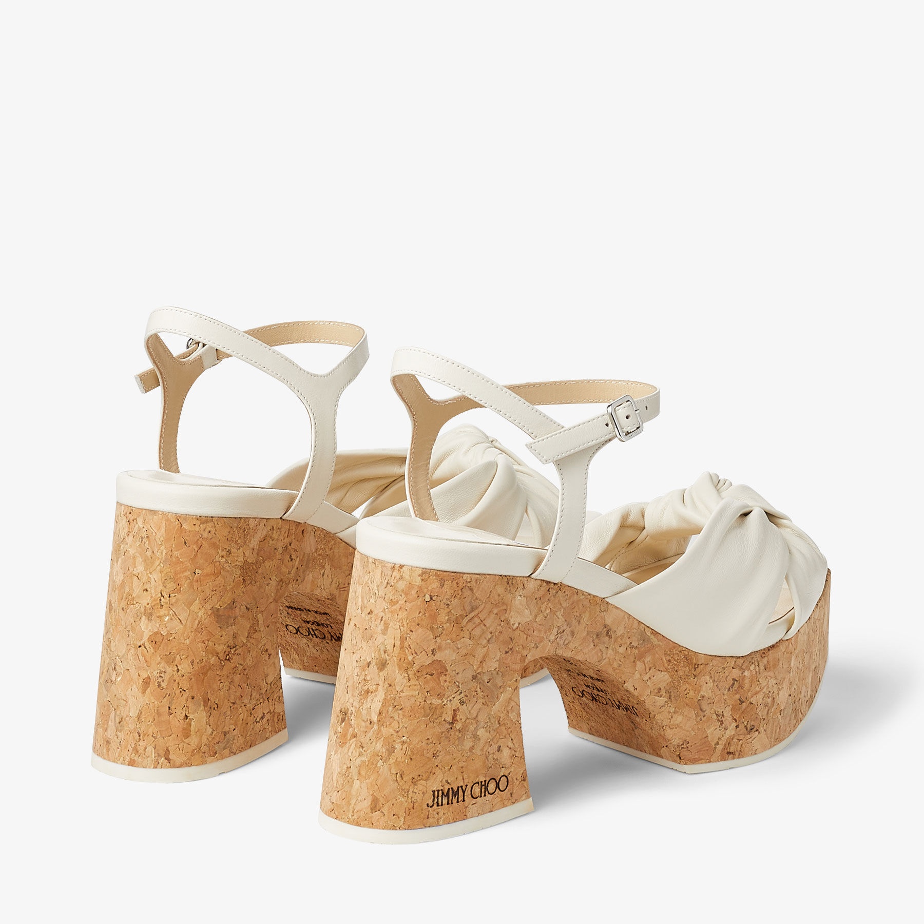 Heloise Wedge 95
Latte Nappa Leather Platform Sandals - 5