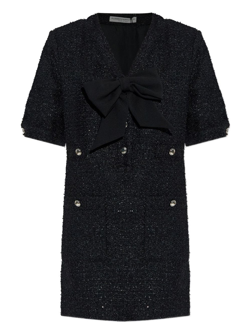 bow-embellished tweed dress 1