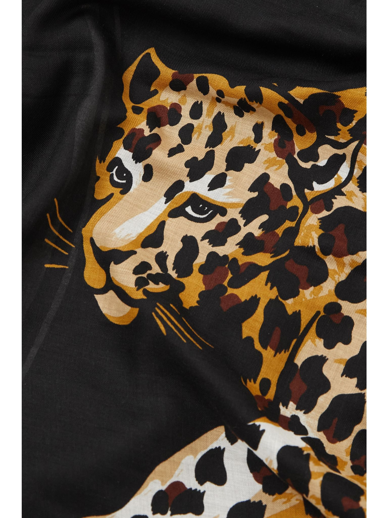 Printed modal and cashmere-blend scarf Black - 3