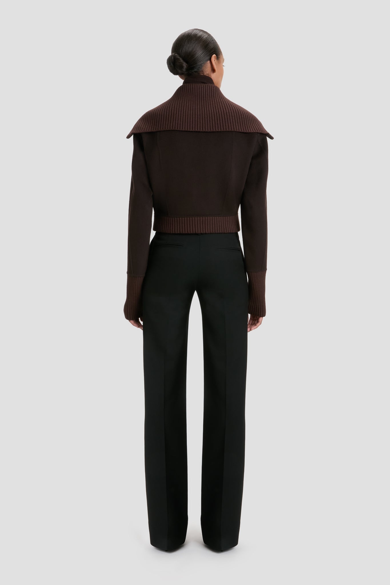 Double Faced Bomber Jacket In Dark Chocolate - 4
