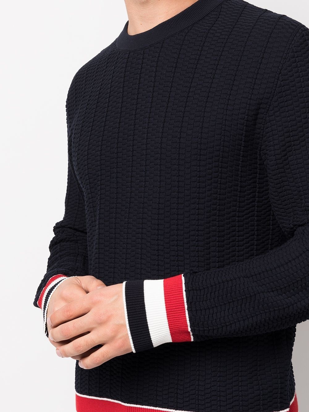 stripe-trim jumper - 5