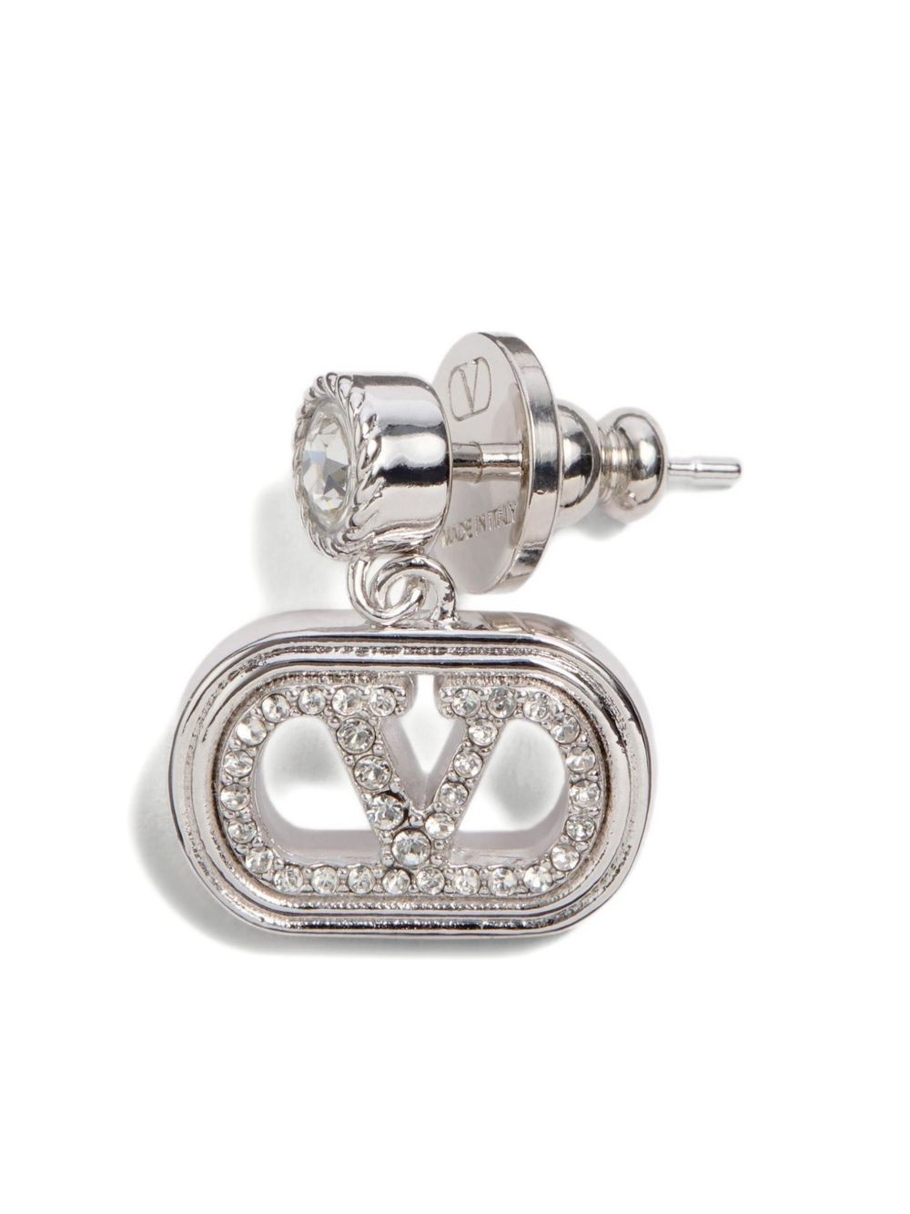 OVAL METAL EARRINGS WITH SWAROVSKI® CRYSTALS - 2