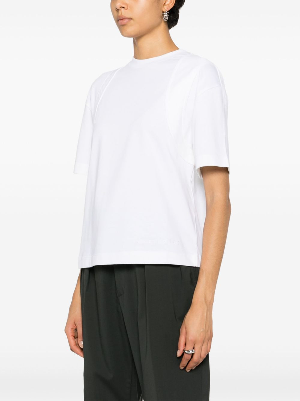 seam-detailed cotton T-shirt - 3