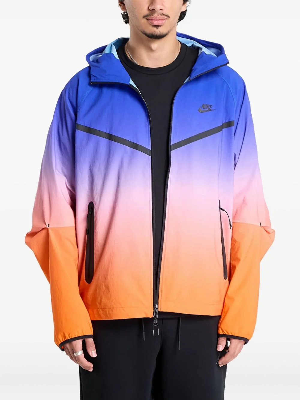 zip-fastening hooded jacket - 1