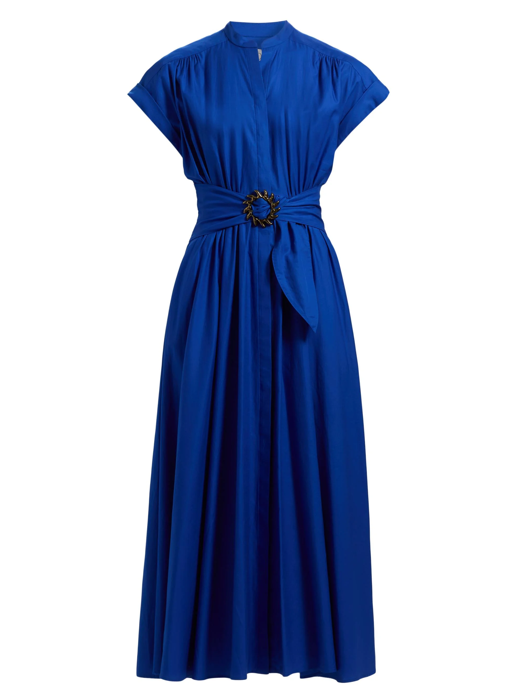 Women's Neesha Stretch-Cotton Self-Tie Maxi Dress - Colbalt Blue - 1
