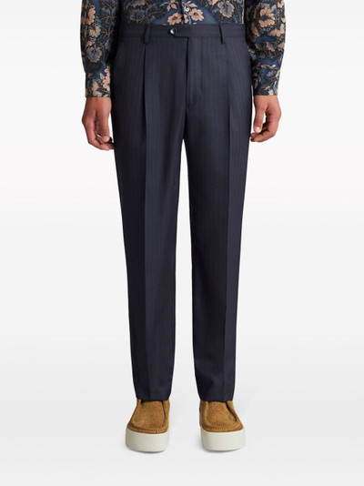 Etro pinstriped wool trousers outlook