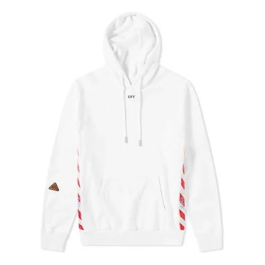 Off-White SS21 hooded Logo Printing Long Sleeves Loose Fit White OMBB032S180030080100 - 1