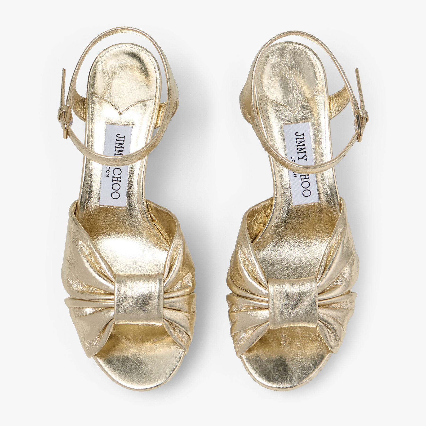 Heloise 80
Gold Vintage Metallic Leather Platform Sandals - 4