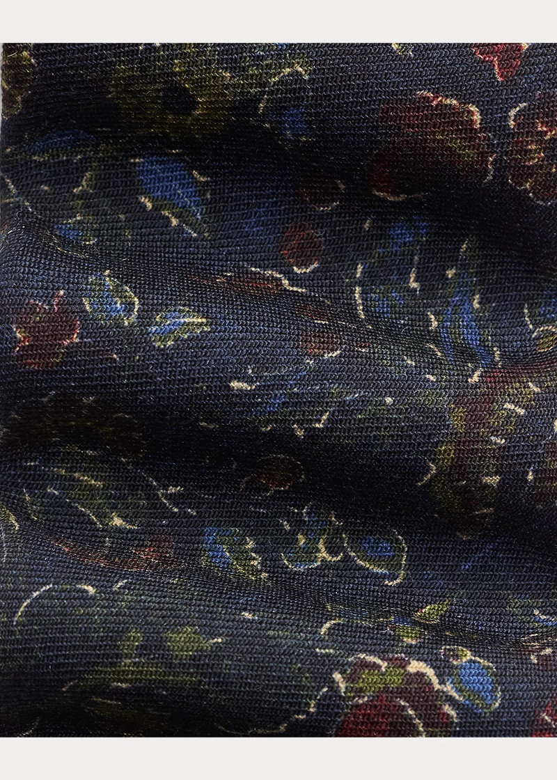 Floral Wool Challis Tie 3