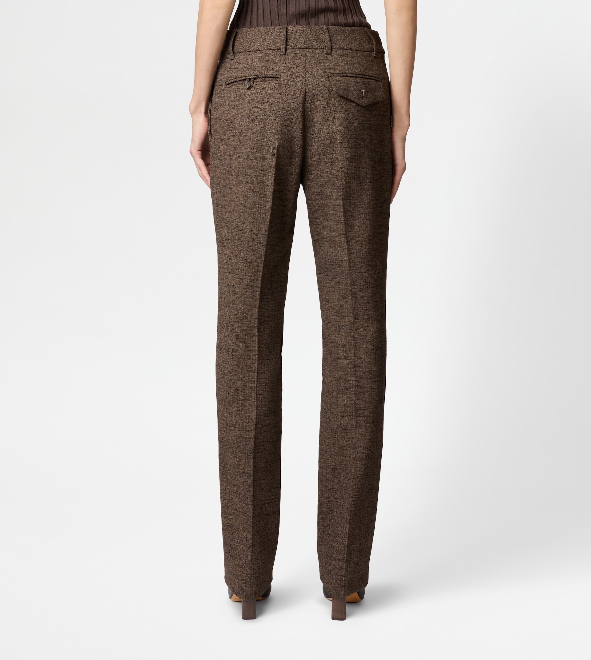 COTTON BLEND PANTS - BROWN - 3