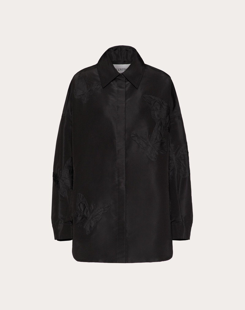 EMBROIDERED MICRO-FAILLE OVERSHIRT 1