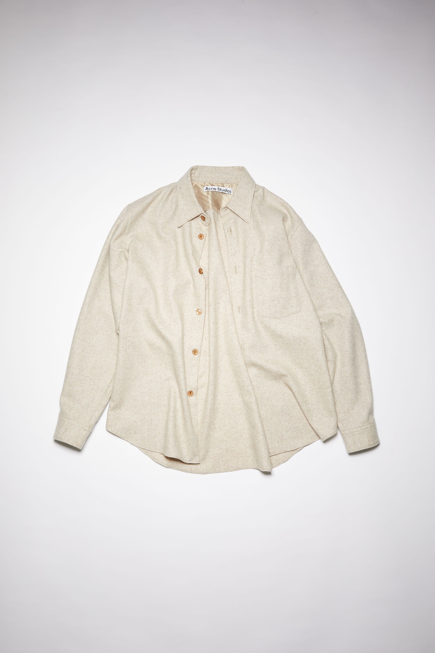 Wool blend shirt - Beige melange - 4