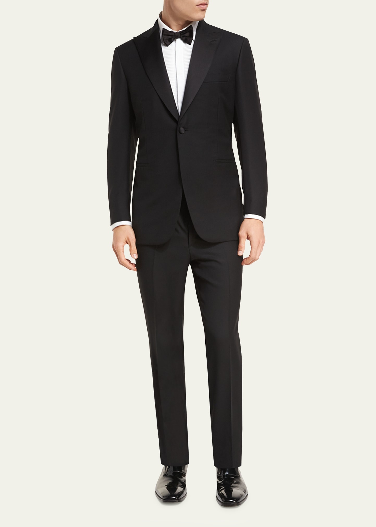 Two-Piece Wool Tuxedo Suit - 1