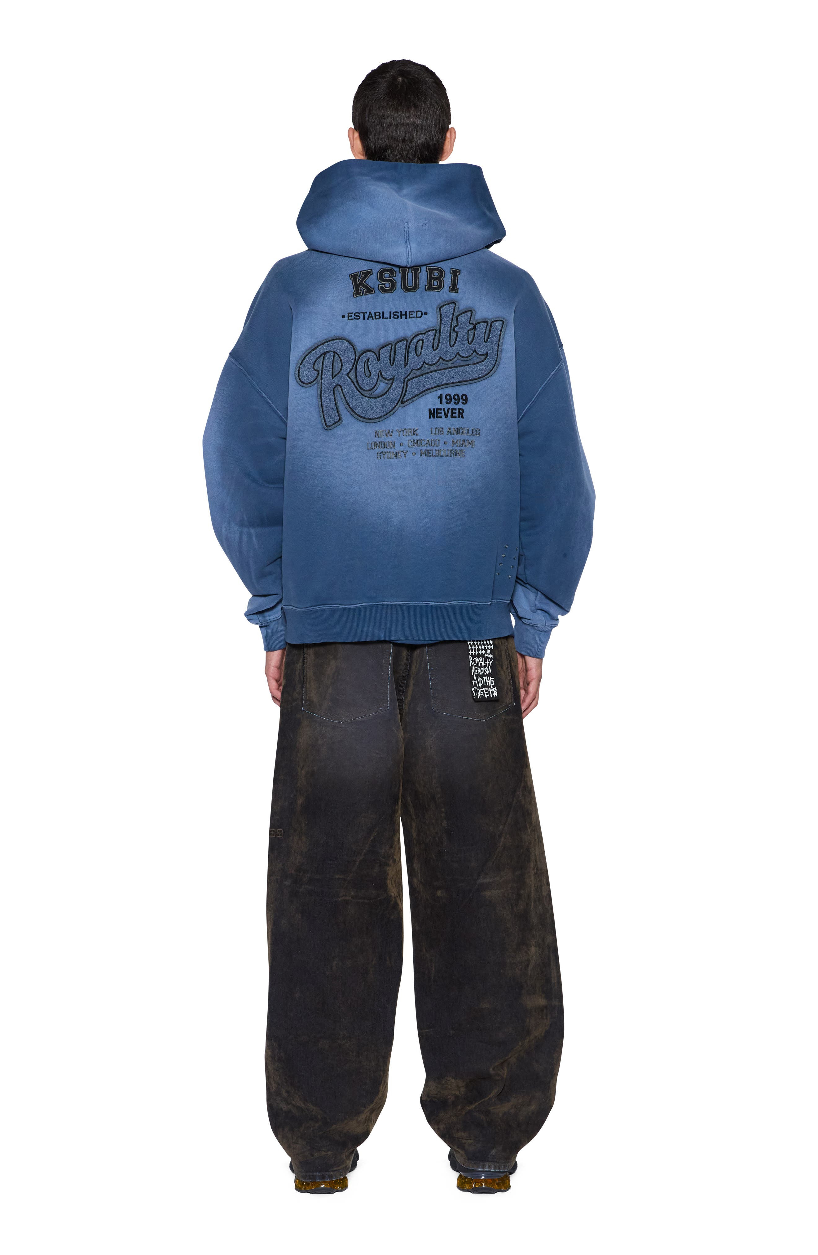 Ksubi Ace Ekcess Ombré Cotton Graphic Hoodie in Dark Blue at Nordstrom - 4