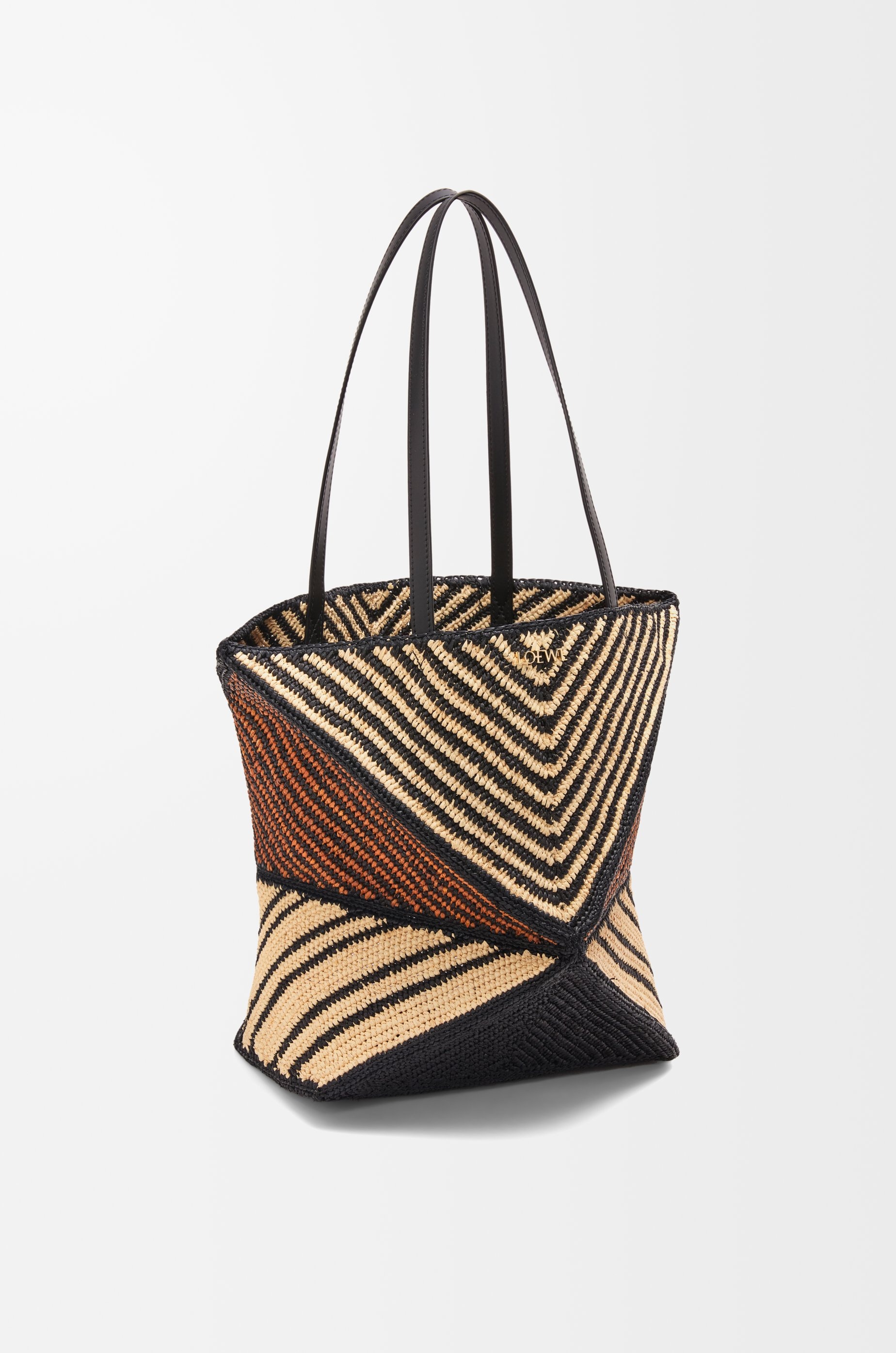 Puzzle Fold Tote in raffia - 5