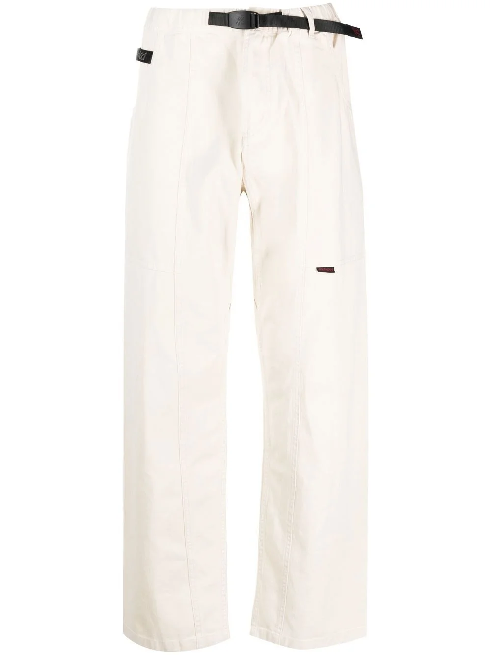 two-pocket buckled straight trousers - 1