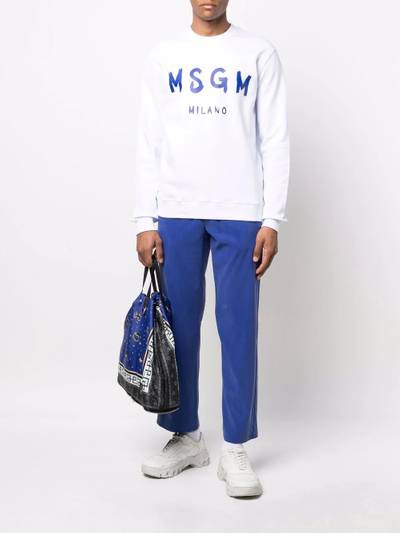 MSGM logo-tag straight-leg sweatpants outlook