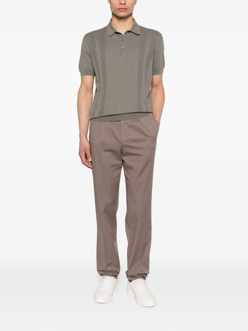 CORNELIANI striped knit polo shirt outlook