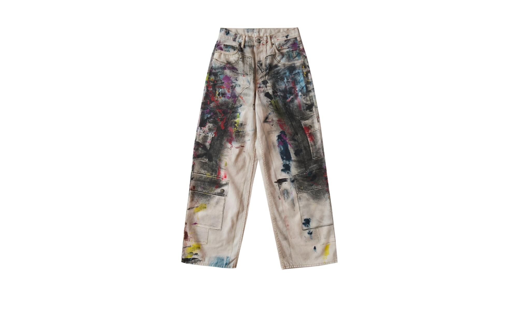 Painter Trompe L'oeil Jeans "White/Multi" - 1