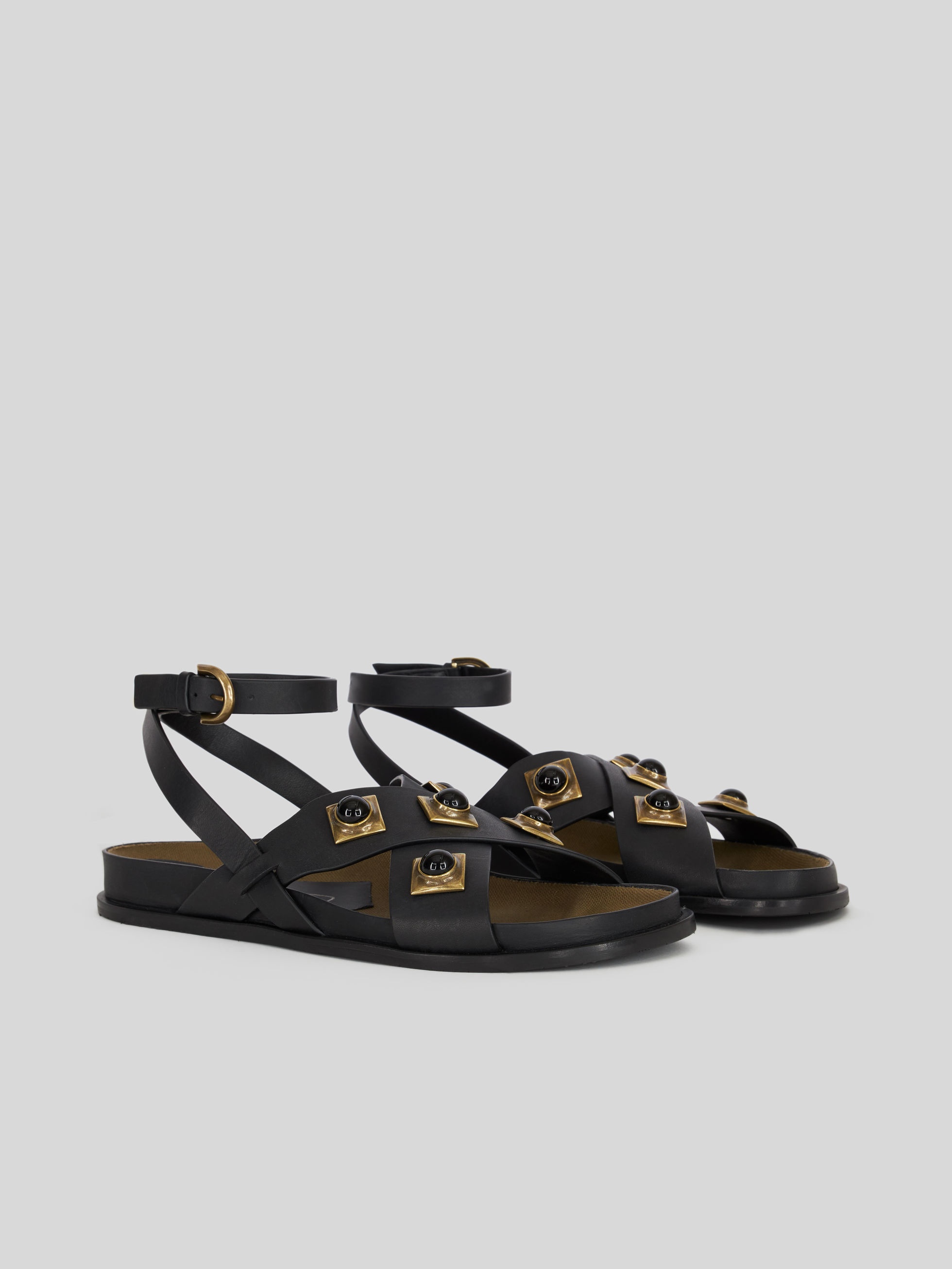 CROWN ME SANDAL WITH CABOCHON STONES - 4