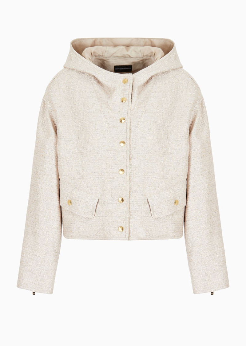 Lurex tweed hooded short blouson 1