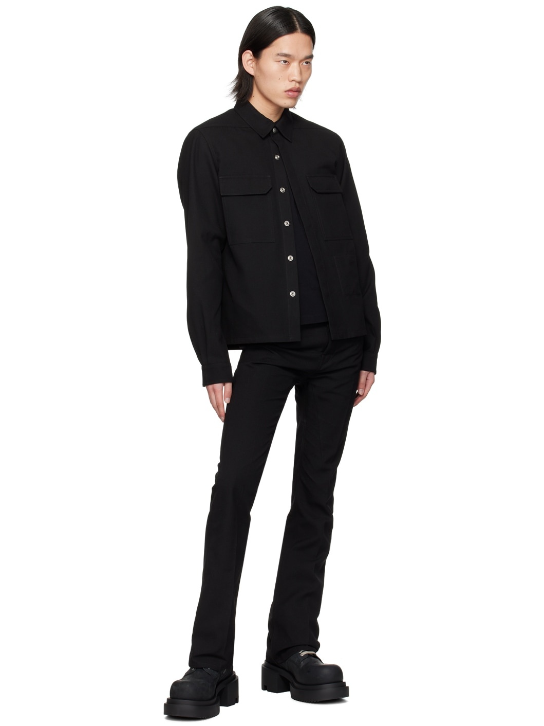 Black Cropped Shirt - 4