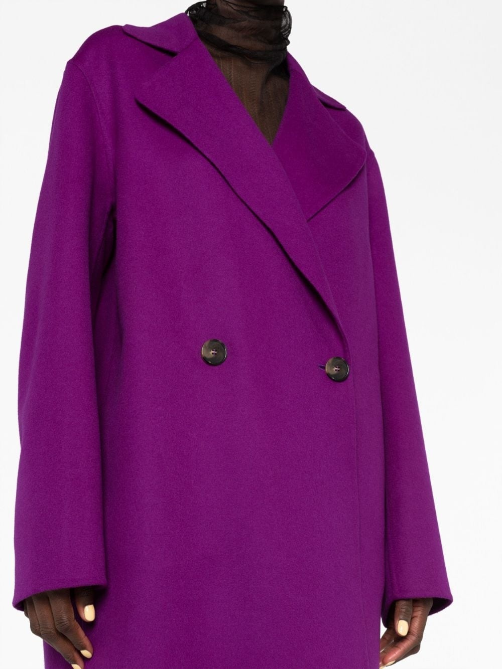 double-breasted wool coat - 5