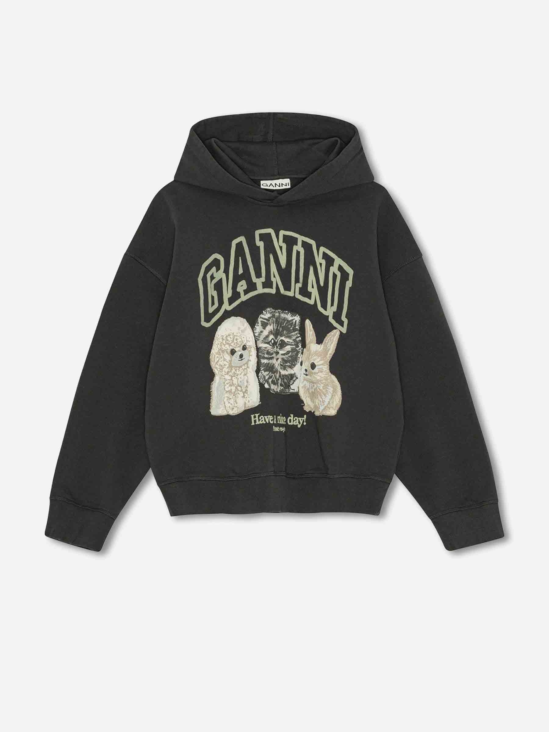 PRINTED HOODED SWEATSHIRT - 1